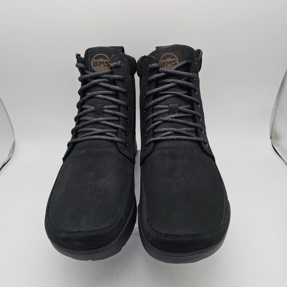 Lems Boulder Summit Boot Waterproof Men's  14 / Women's 15.5  Black (Coal)